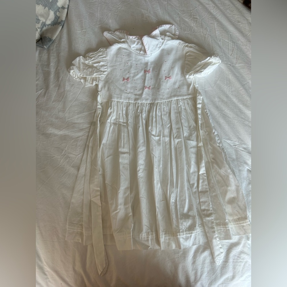 Nina Rocci Paris White Smocked Dress 3yr